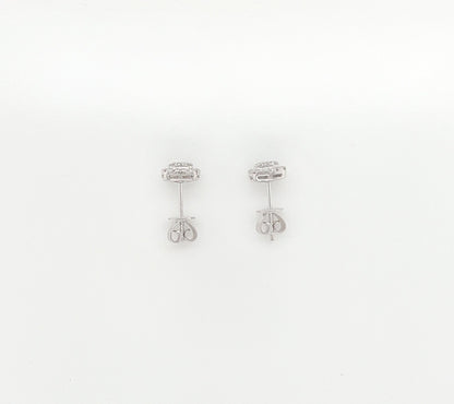0.42 Carat Cluster Diamond Earrings in White Gold