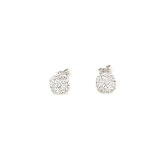 0.42 Carat Cluster Diamond Earrings in White Gold