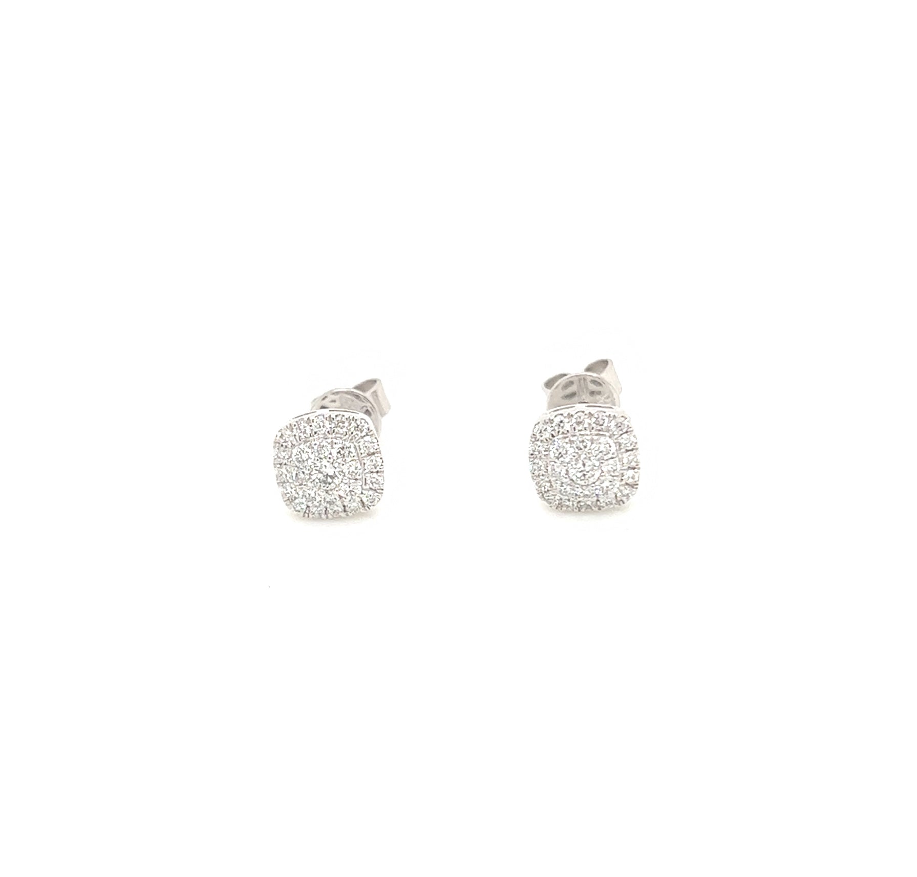 0.42 Carat Cluster Diamond Earrings in White Gold