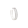 2.65 Total Carat Ladies Pave-Set Hoop Earrings in White Gold