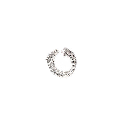 0.95 Carat Ladies Pave-Set Hoop Earrings in White Gold