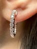 0.95 Carat Ladies Pave-Set Hoop Earrings in Rose Gold