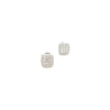 0.84 Carat Diamond Square Stud Earrings in 18K White Gold