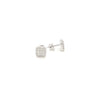 0.84 Carat Diamond Square Stud Earrings in 18K White Gold