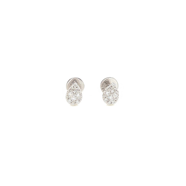 0.32 Carat Pear Shaped Diamond Earrings in 18K White Gold