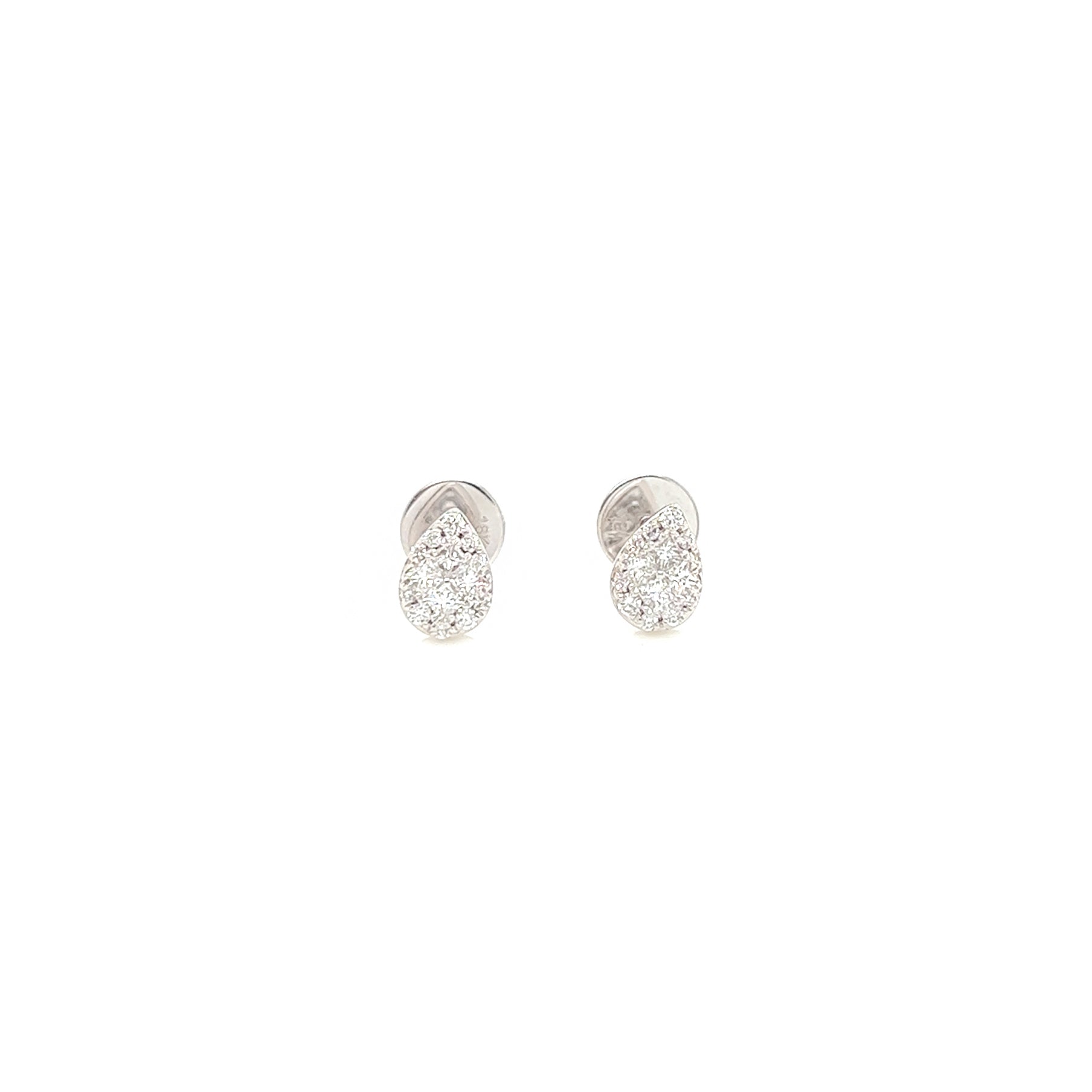 0.32 Carat Pear Shaped Diamond Earrings in 18K White Gold