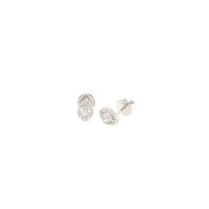 0.32 Carat Pear Shaped Diamond Earrings in 18K White Gold