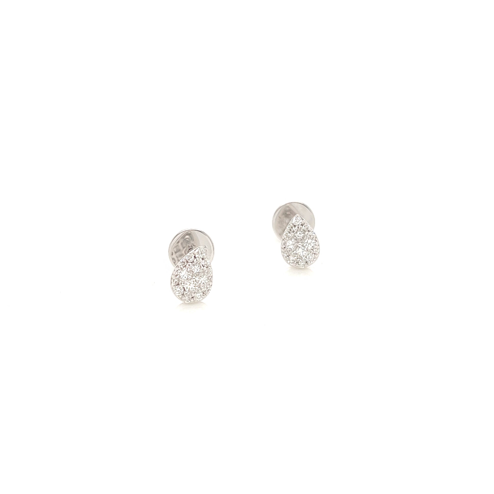 0.32 Carat Pear Shaped Diamond Earrings in 18K White Gold