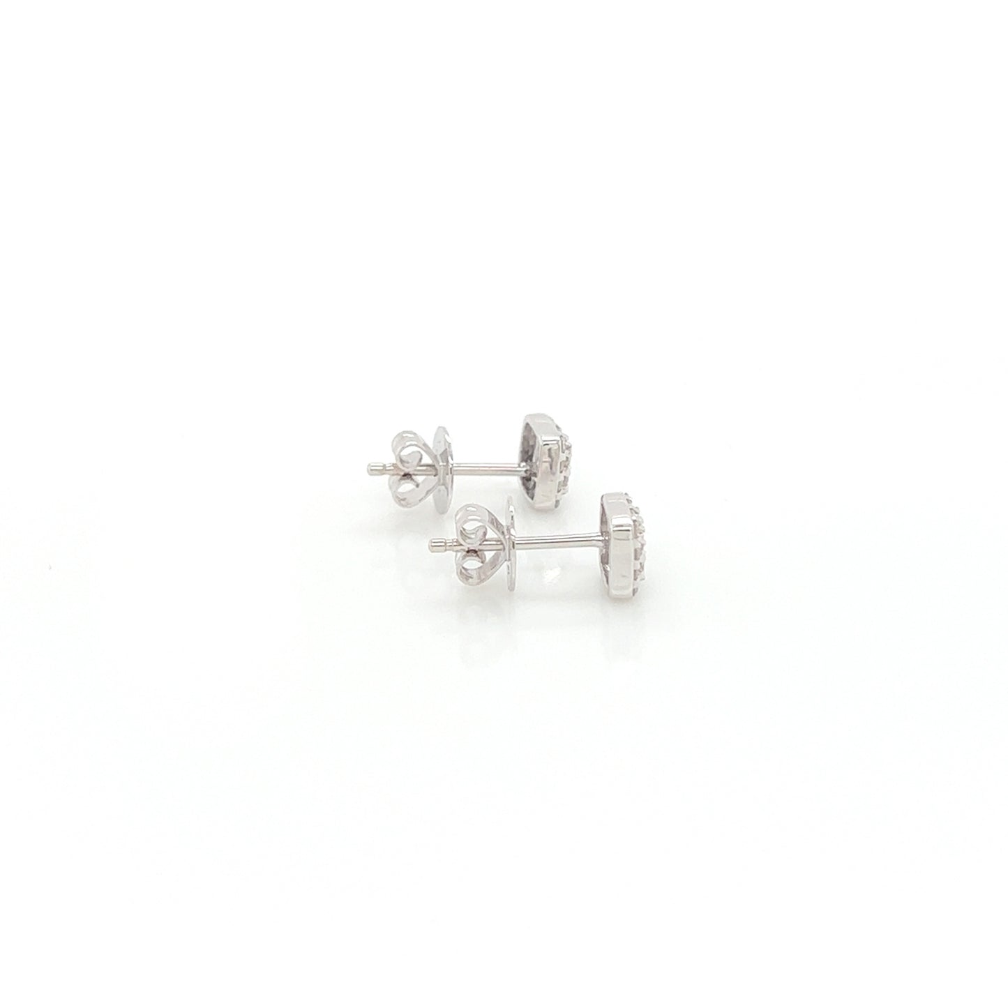 "EARR10054" 0.40 Carat Diamond Cluster Earrings in 18K White Gold