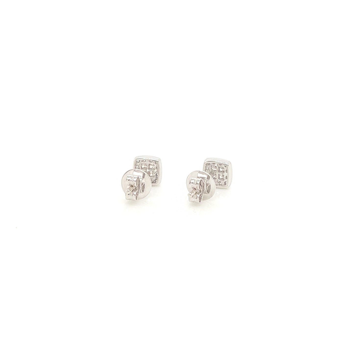 "EARR10054" 0.40 Carat Diamond Cluster Earrings in 18K White Gold