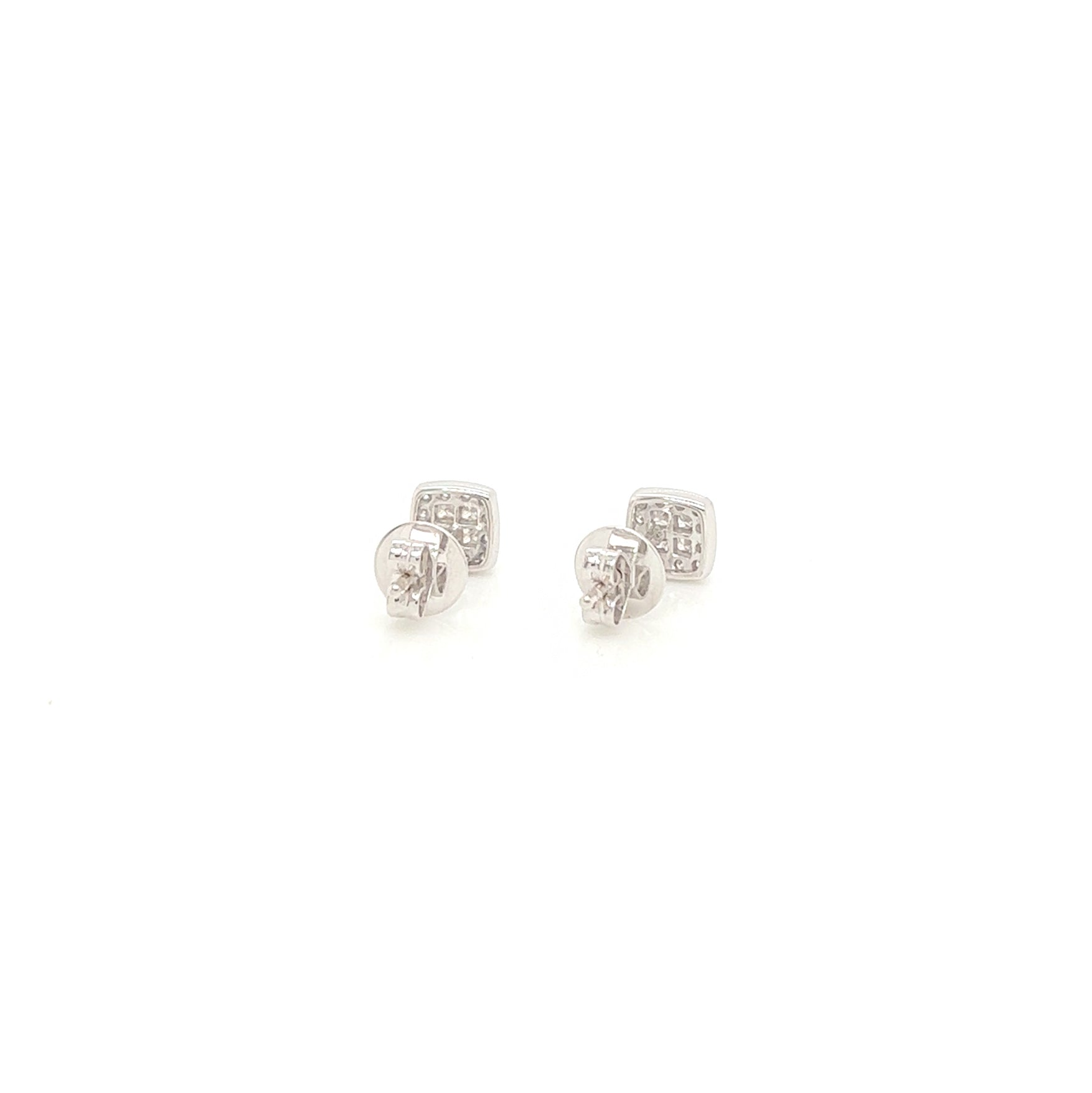 "EARR10054" 0.40 Carat Diamond Cluster Earrings in 18K White Gold