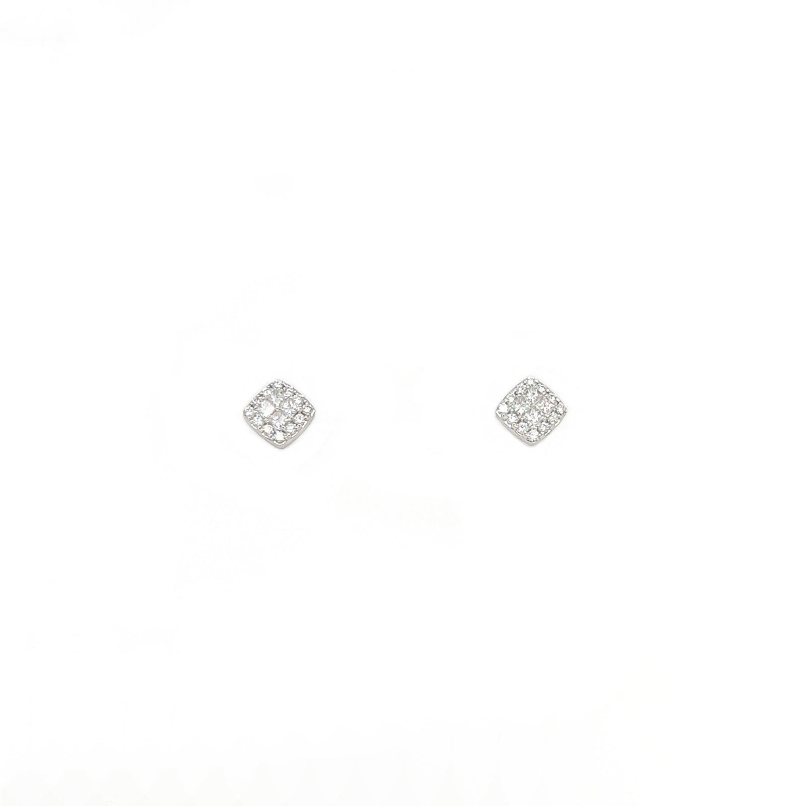 "EARR10054" 0.40 Carat Diamond Cluster Earrings in 18K White Gold