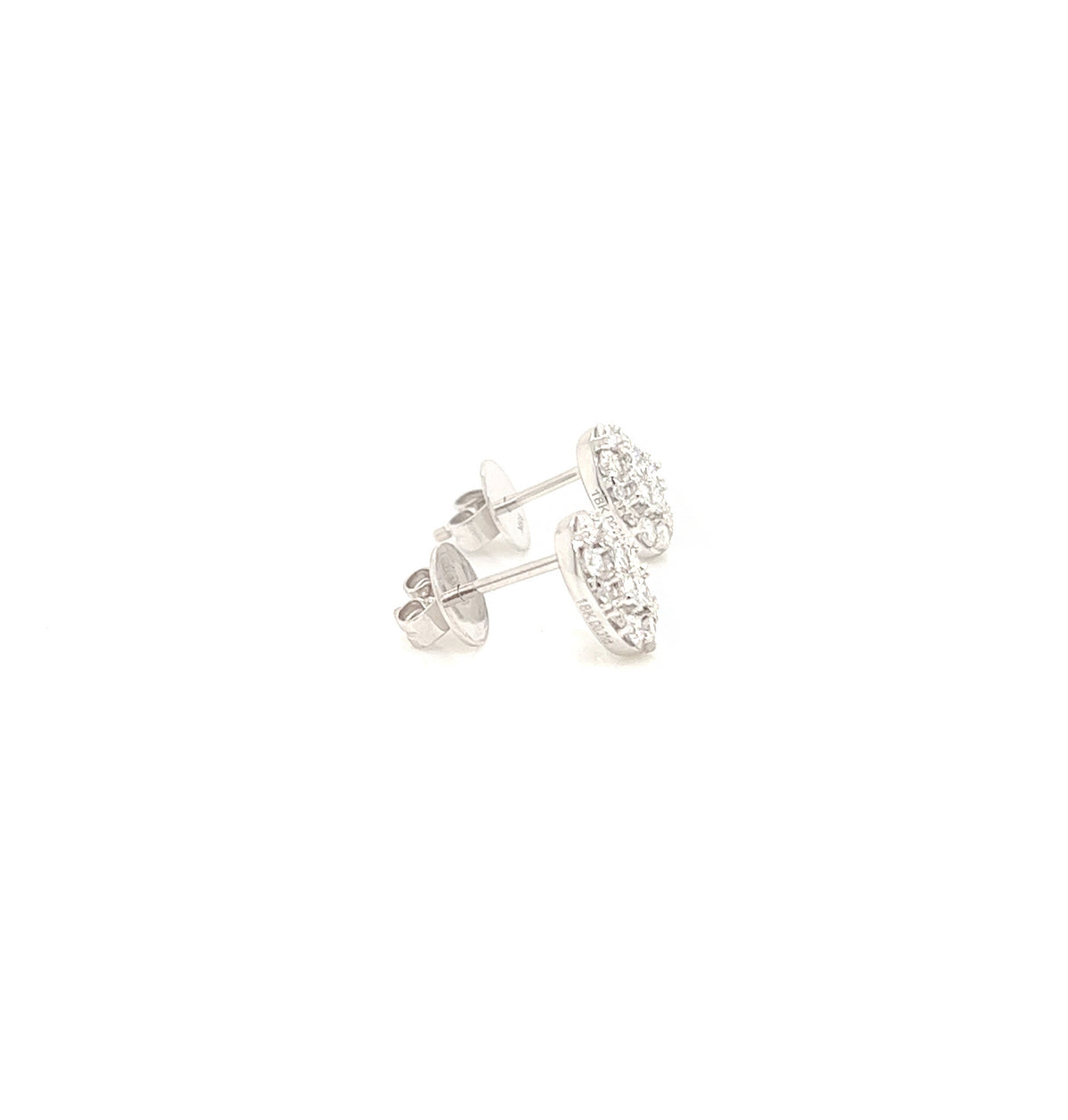0.62 Carat Oval Cluster Diamond Earrings in White Gold