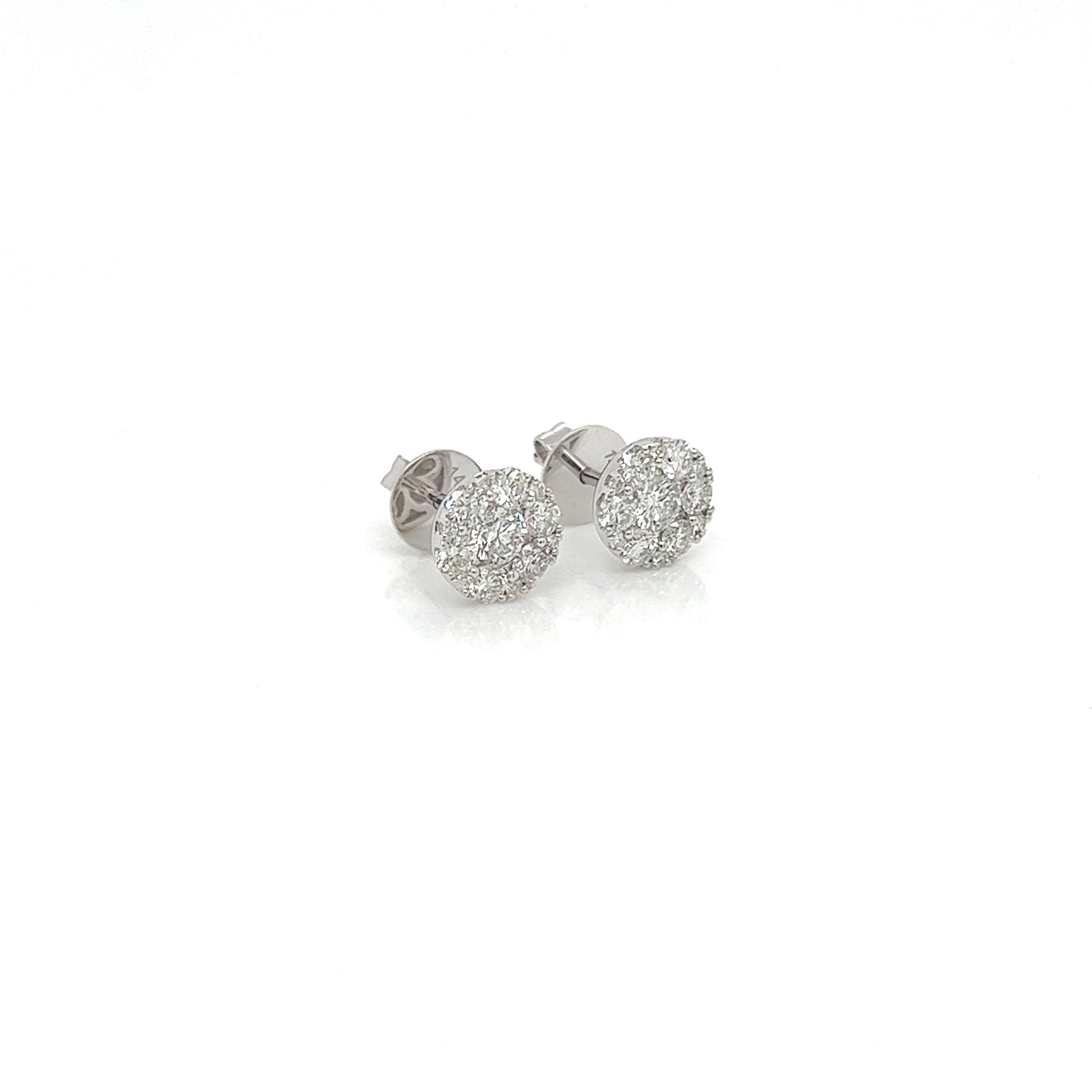 "EARR10059" 0.90 Carat Diamond Stud Earrings in 14K White Gold
