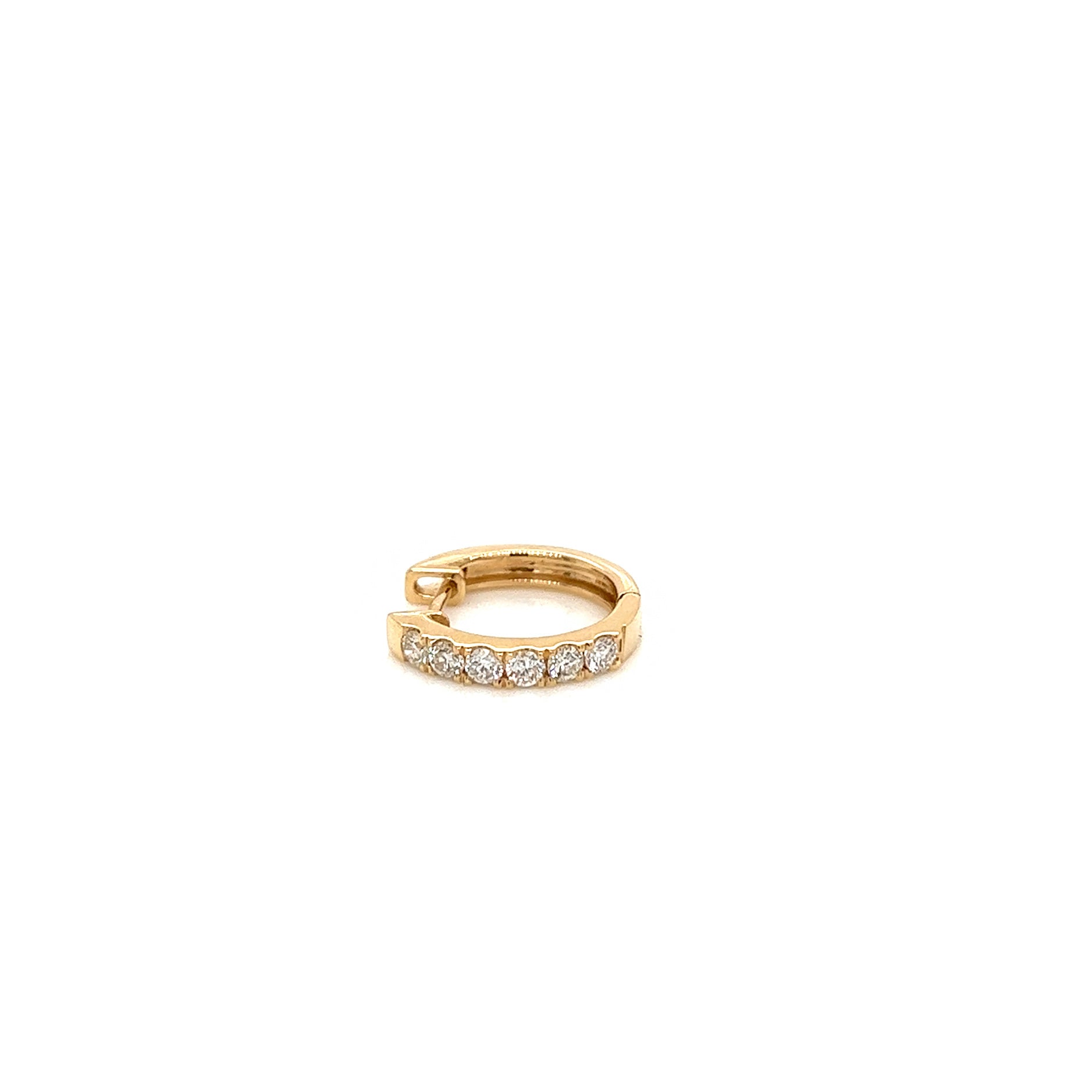 0.42 Carat Diamond Pave-Set Hoop Earrings in 14K Yellow Gold