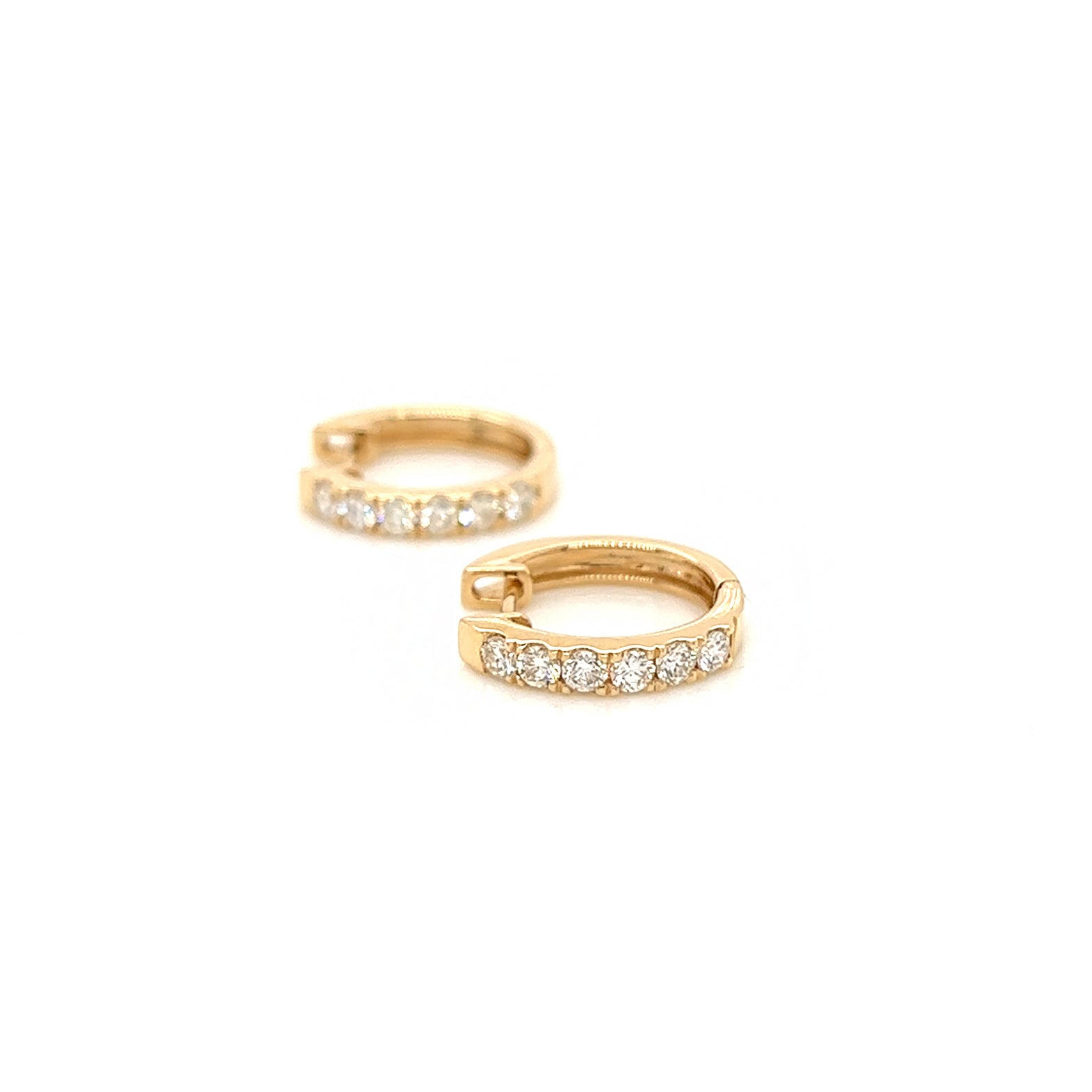 0.42 Carat Diamond Pave-Set Hoop Earrings in 14K Yellow Gold