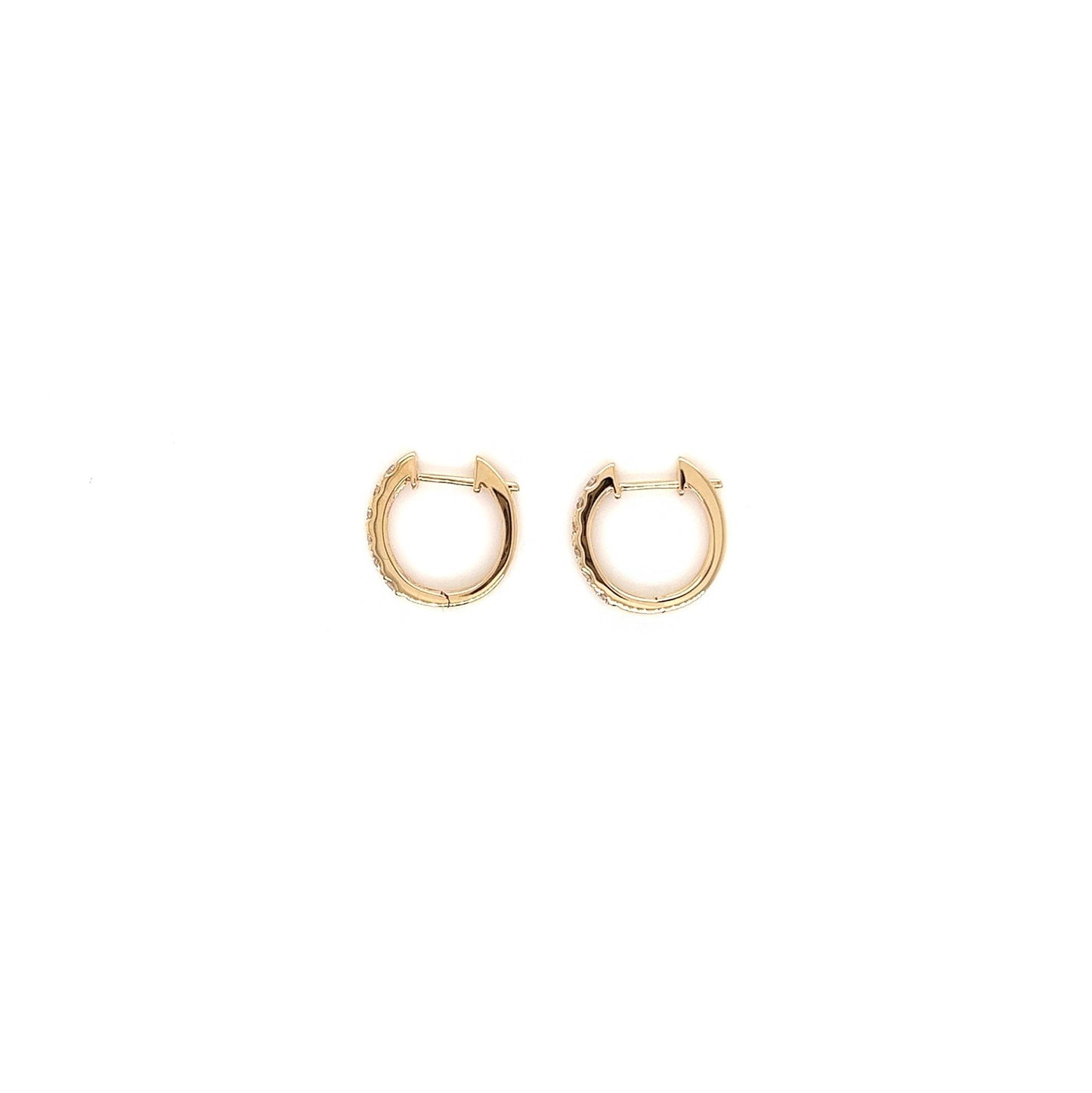 0.42 Carat Diamond Pave-Set Hoop Earrings in 14K Yellow Gold