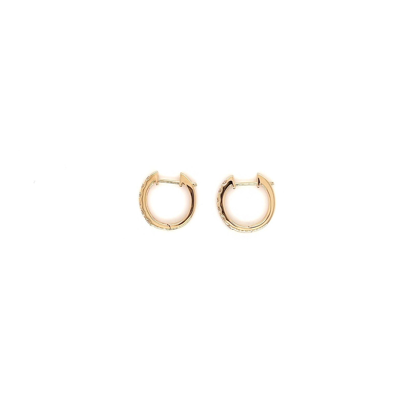 0.42 Carat Diamond Pave-Set Hoop Earrings in 14K Yellow Gold