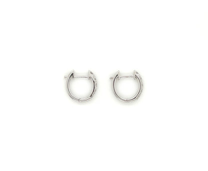 0.42 Carat Diamond Pave-Set Hoop Earrings in 14K White Gold