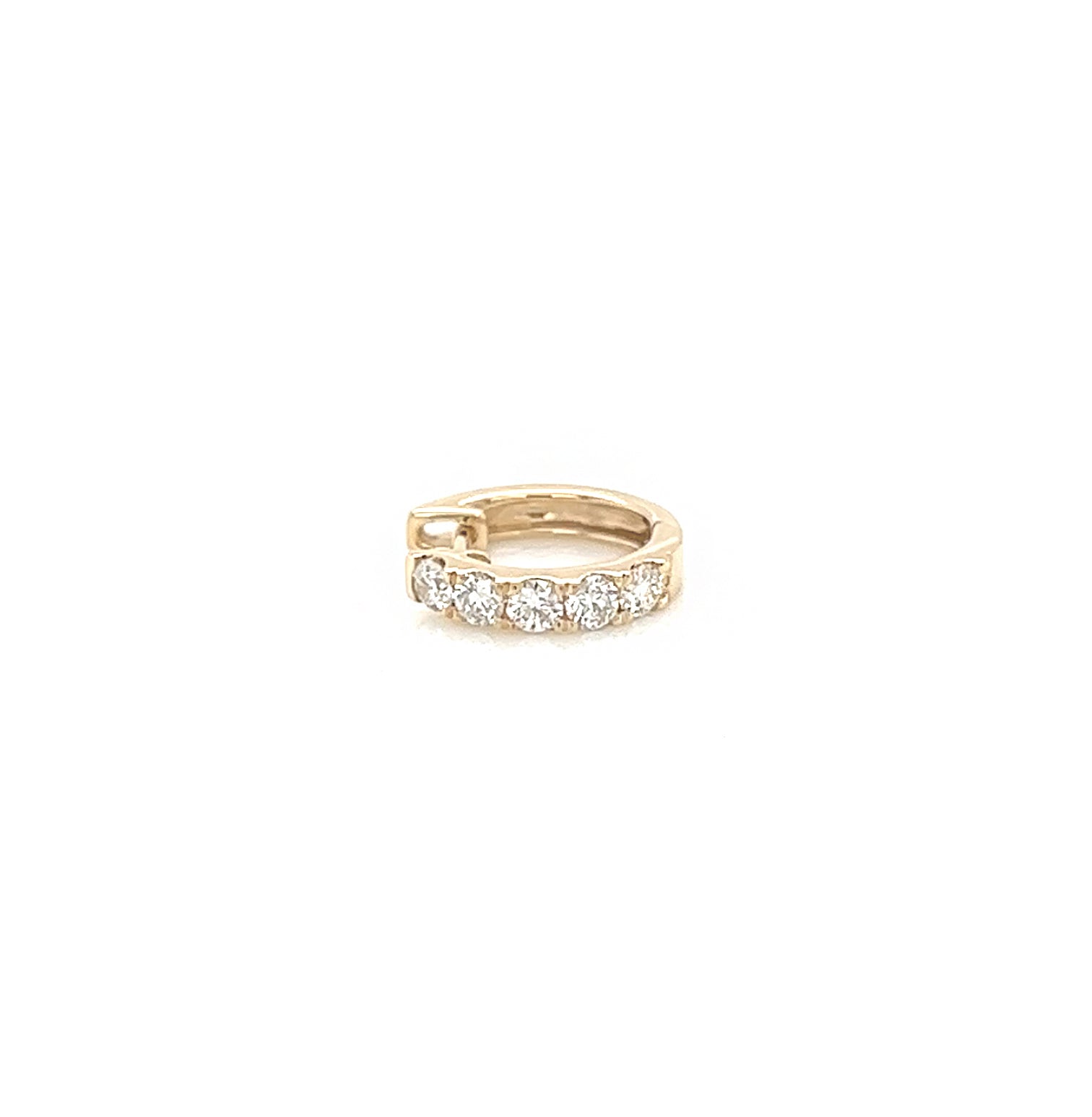 0.44 Carat Diamond Pave-Set Hoop Earrings in 14K Yellow Gold