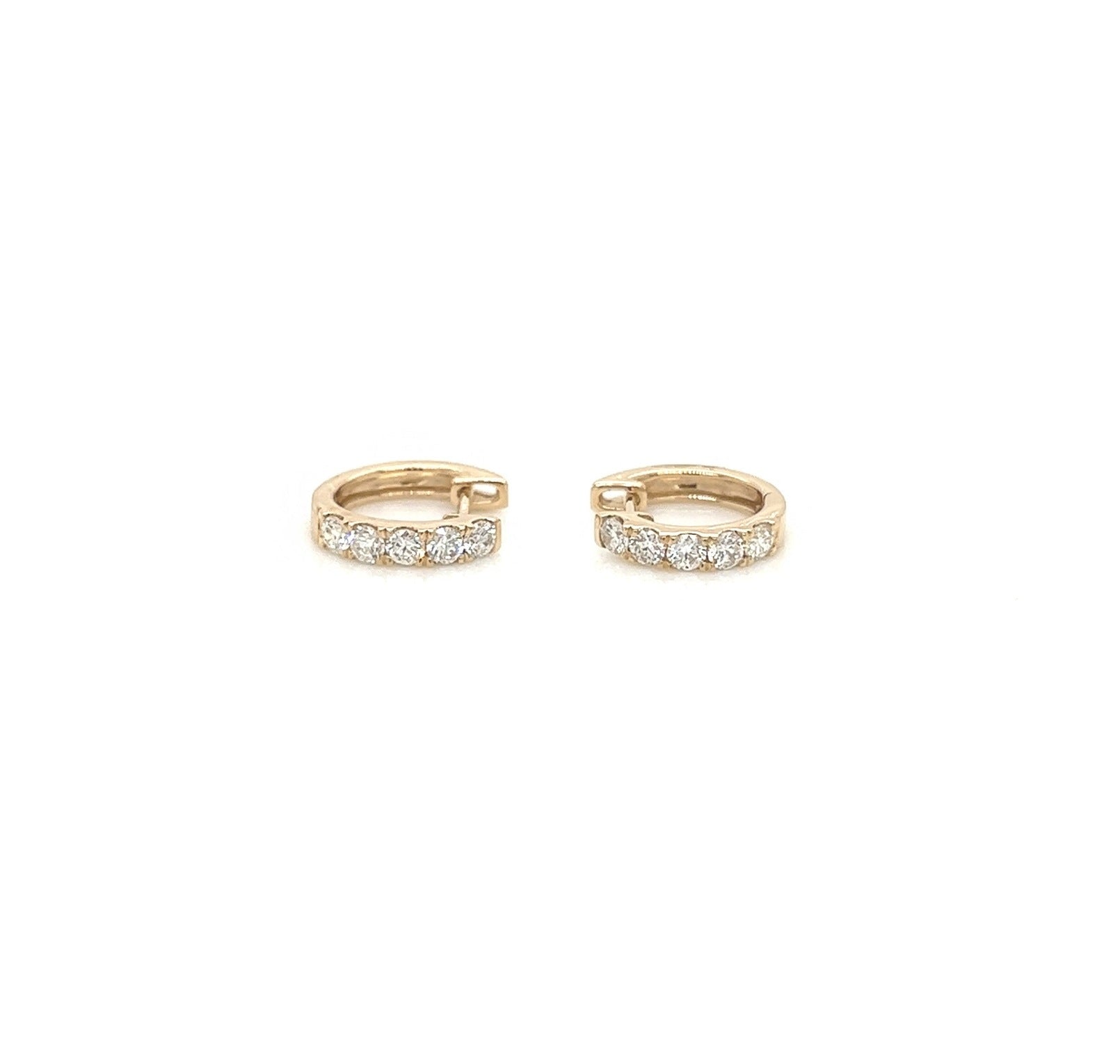 0.44 Carat Diamond Pave-Set Hoop Earrings in 14K Yellow Gold