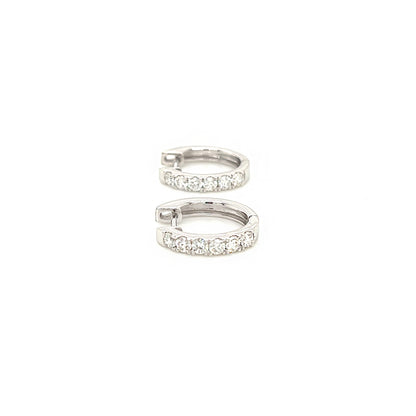 0.50 Carat Diamond Pave-Set Hoop Earrings in 14K White Gold