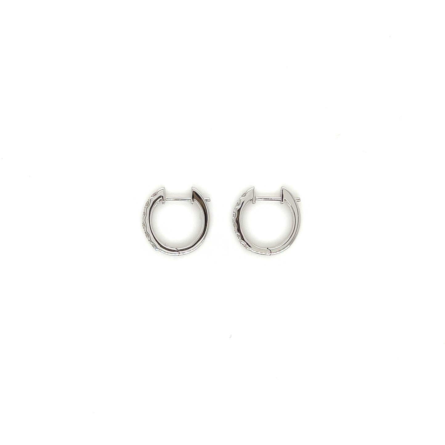 0.50 Carat Diamond Pave-Set Hoop Earrings in 14K White Gold