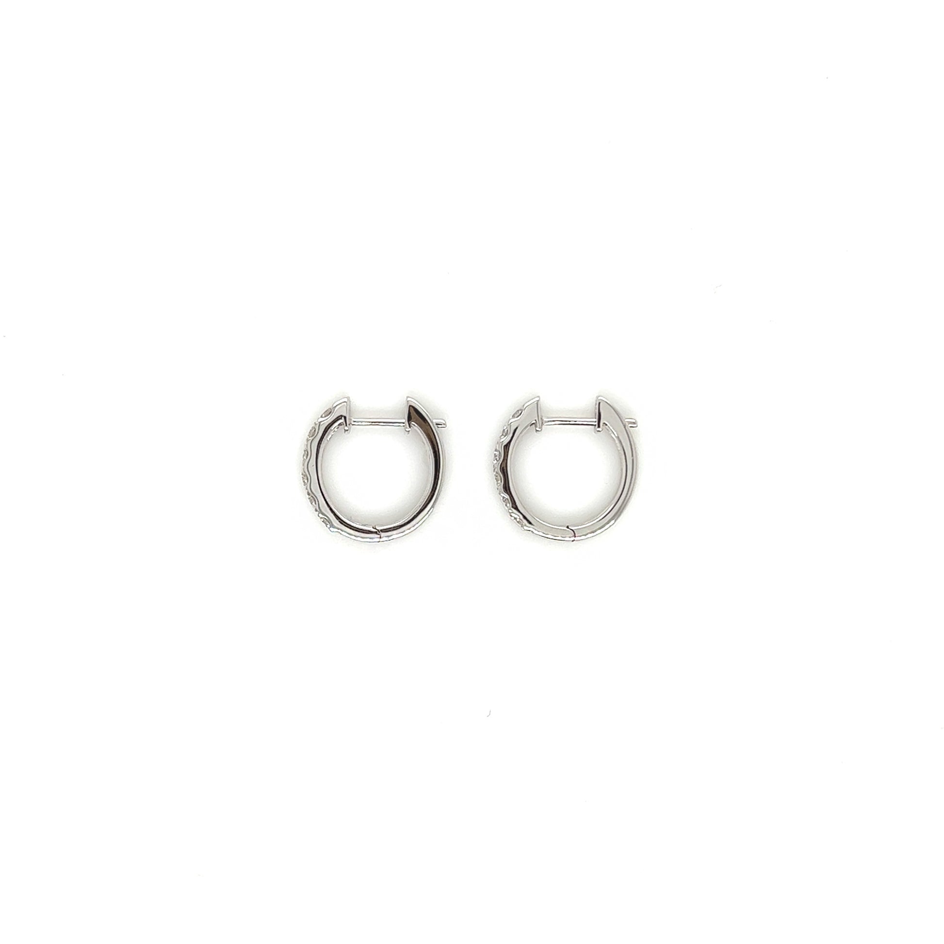 0.50 Carat Diamond Pave-Set Hoop Earrings in 14K White Gold