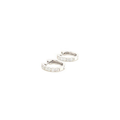 0.50 Carat Diamond Pave-Set Hoop Earrings in 14K White Gold