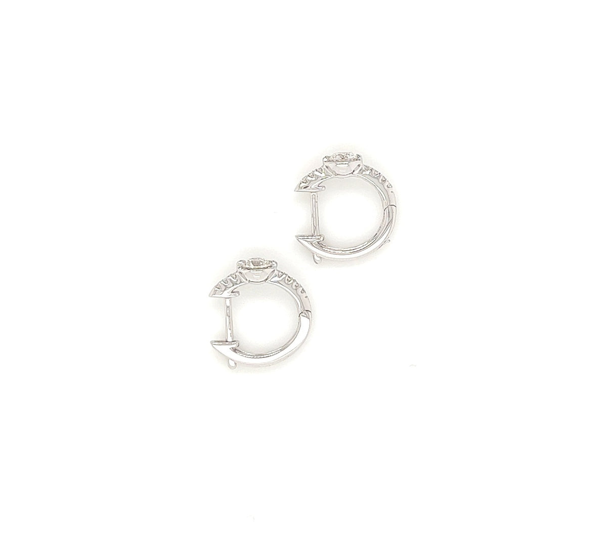 0.36 Carat Diamond Hoop Earrings in 18K White Gold
