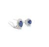 4.14 Total Carat Sapphire and Diamond Earrings in 14K White Gold