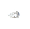 4.14 Total Carat Sapphire and Diamond Earrings in 14K White Gold