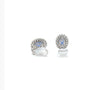 4.14 Total Carat Sapphire and Diamond Earrings in 14K White Gold