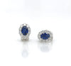 3.45 Total Carat Sapphire and Diamond Earrings in 18K White Gold