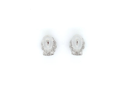 2.84 Total Carat Ruby and Diamond Earrings in 18K White Gold