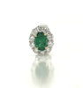 2.67 Total Carat Emerald and Diamond Halo Clip on Earrings in 18K White Gold