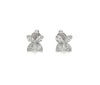 0.87 Carat Flower Shaped Diamond Stud Earrings in 18K White Gold