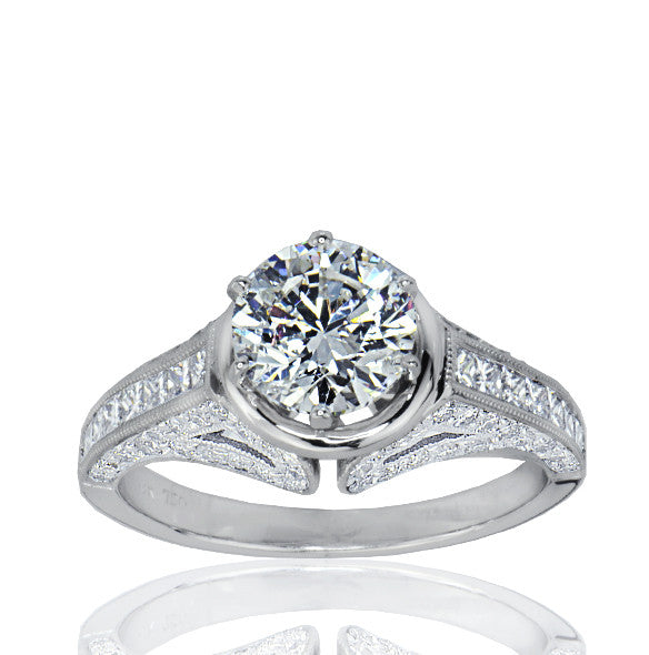 "ENGR01108" Round Cut Diamond Solitaire Engagement Ring