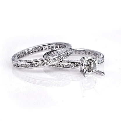 "ENGR01199" Two Piece Diamond Engagement Ring Set