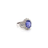 6.18 Total Carat Tanzanite and Diamond Ladies Engagement Ring in 14K White Gold One look is all it takes to fall in love with this mesmerizing tanzanite engagement ring