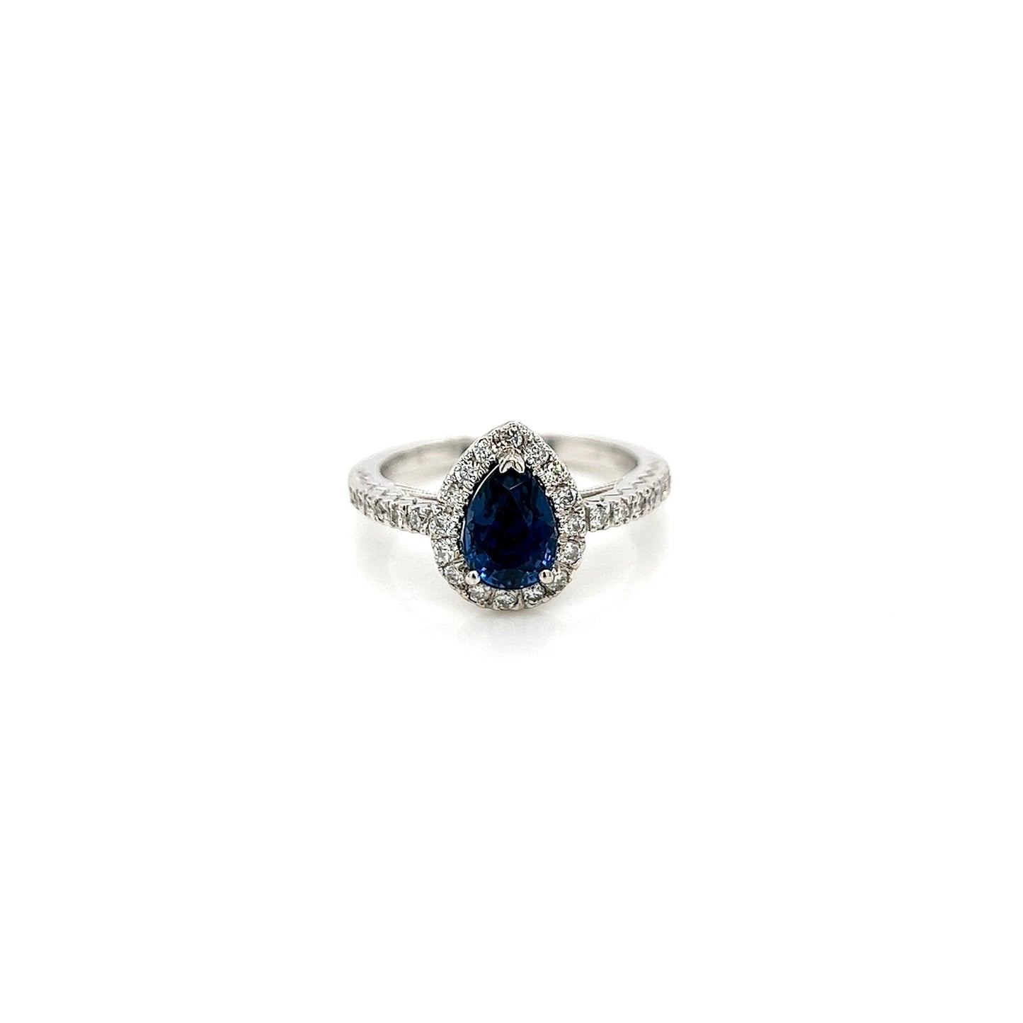2.09 Total Carat Sapphire Diamond Engagement Ring