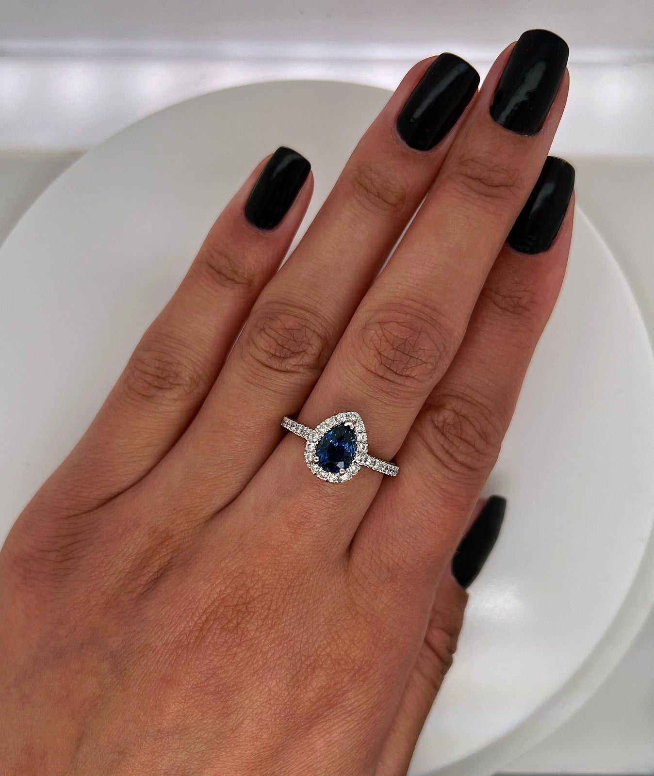 2.09 Total Carat Sapphire Diamond Engagement Ring