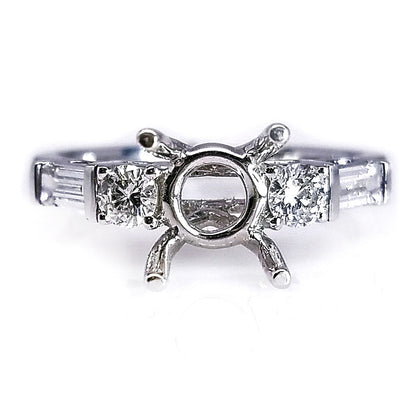 "ENGR01484" Wedding Band Friendly Diamond Engagement Ring Setting