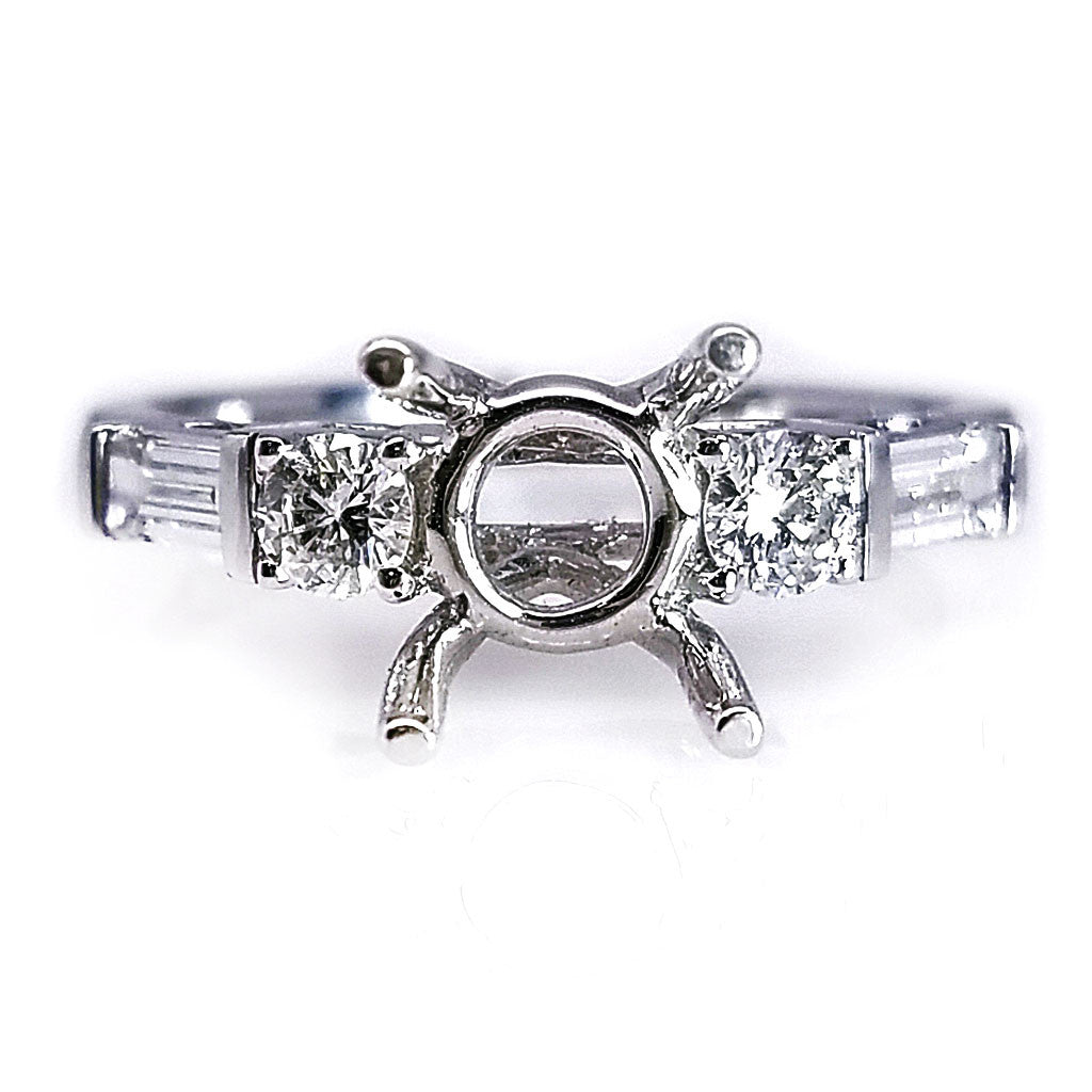 "ENGR01484" Wedding Band Friendly Diamond Engagement Ring Setting