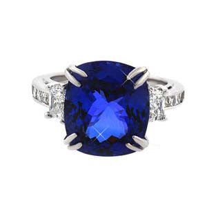 "ENGR01539" Tanzanite Engagement Ringin 18k White Gold