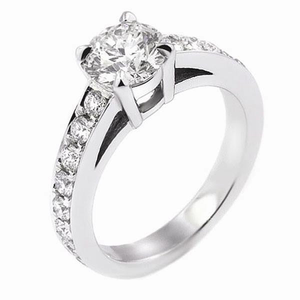 "ENGR01571" Solitaire Round Diamond Engagement Ring