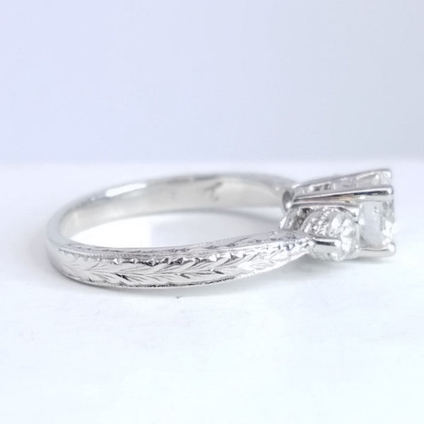 "ENGR01639" Three Stone Round Diamond Engagement Ring