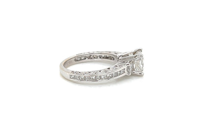 2.52 Total Carat Princess Cut Three-Stone Channel Engagement Ring G SI2