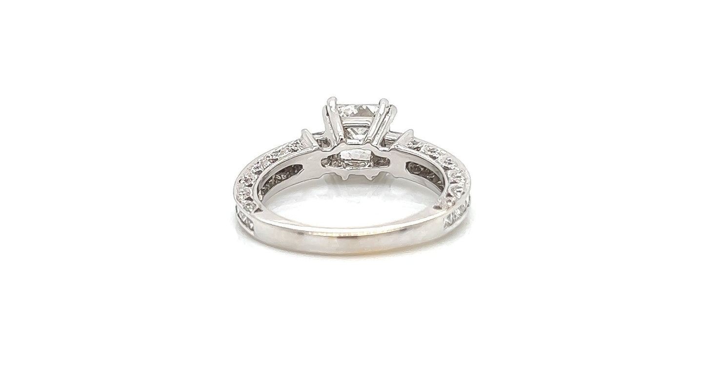 2.52 Total Carat Princess Cut Three-Stone Channel Engagement Ring G SI2