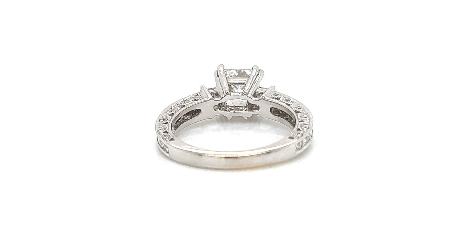 2.52 Total Carat Princess Cut Three-Stone Channel Engagement Ring G SI2